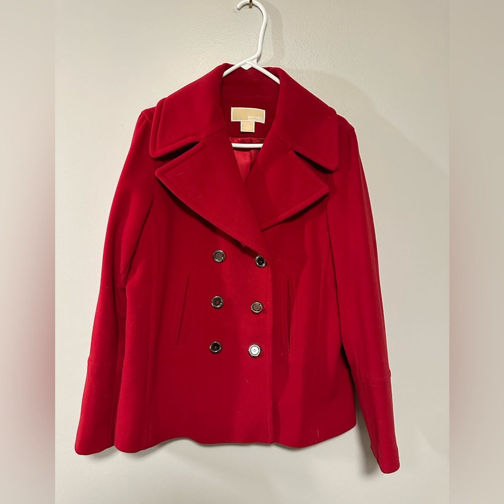 🔥70% Wool Michael Kors red coat, Size L